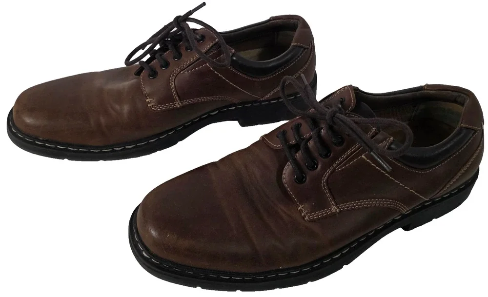 Dockers Lowry Mens 8W Brown Leather Lace Up Oxford Comfort Dress Shoes